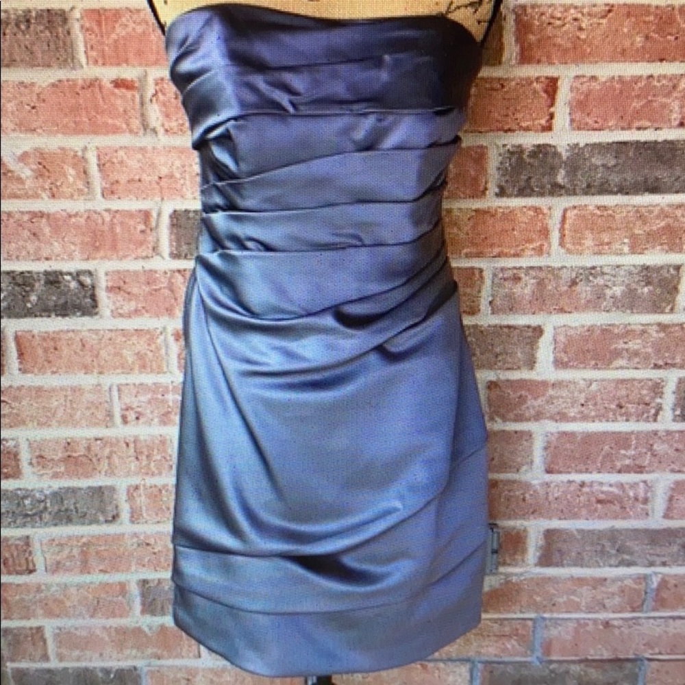 David’s Bridal Short Strapless Satin Dress